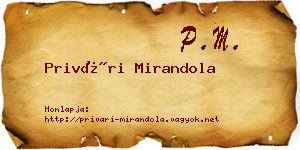 Privári Mirandola névjegykártya